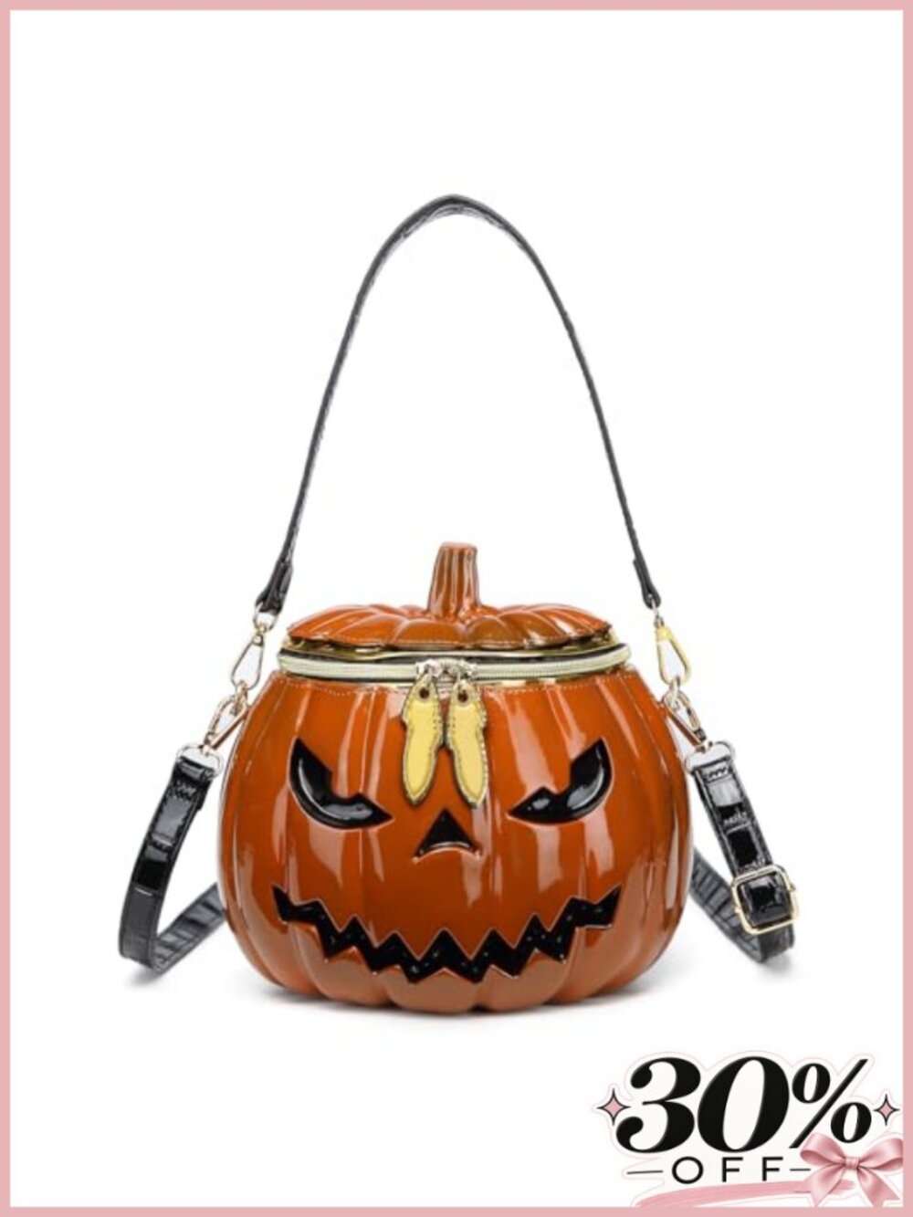 Pumpkin Shaped Crossbody Bag PVC Waterproof Handbag Shoulder Purse